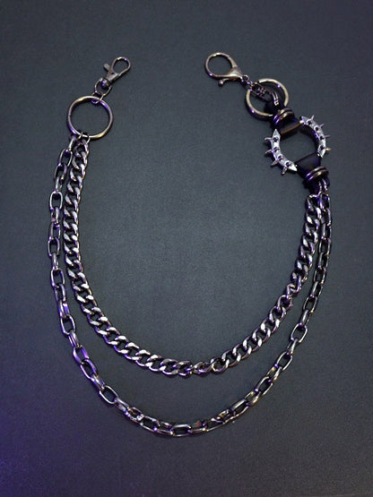 + Chain Belt Details Black Waist Star