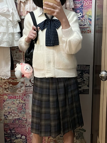 Pink/White Sweet Long Sleeves Knit Cardigan