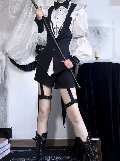 Lolita with Garters Ouji Shorts Black Buckle