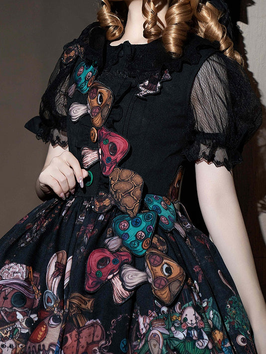 Dark Lolita Mushroom Ribbon