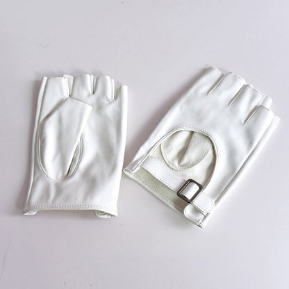Cyberpunk Buckle Black/White/BlackWhite Finger Gloves