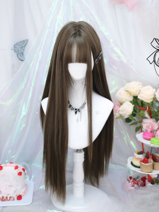 Under Bust Length Wig with Bangs