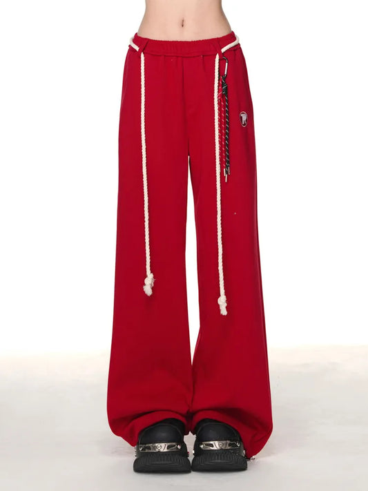 Cut Blue/Gray/Red Wide-leg Pants Dark