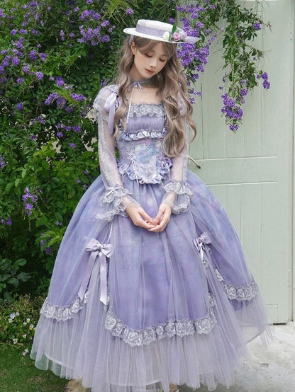 and Elegant Ribbon Hat Purple Top Floral Design