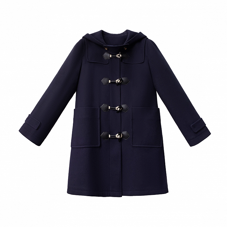 in Duffle Coat Blue Style JK Uniform Hooded Navy Preppy