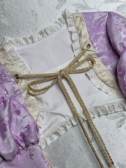 Jacquard Lila Bolero Roben Quaste