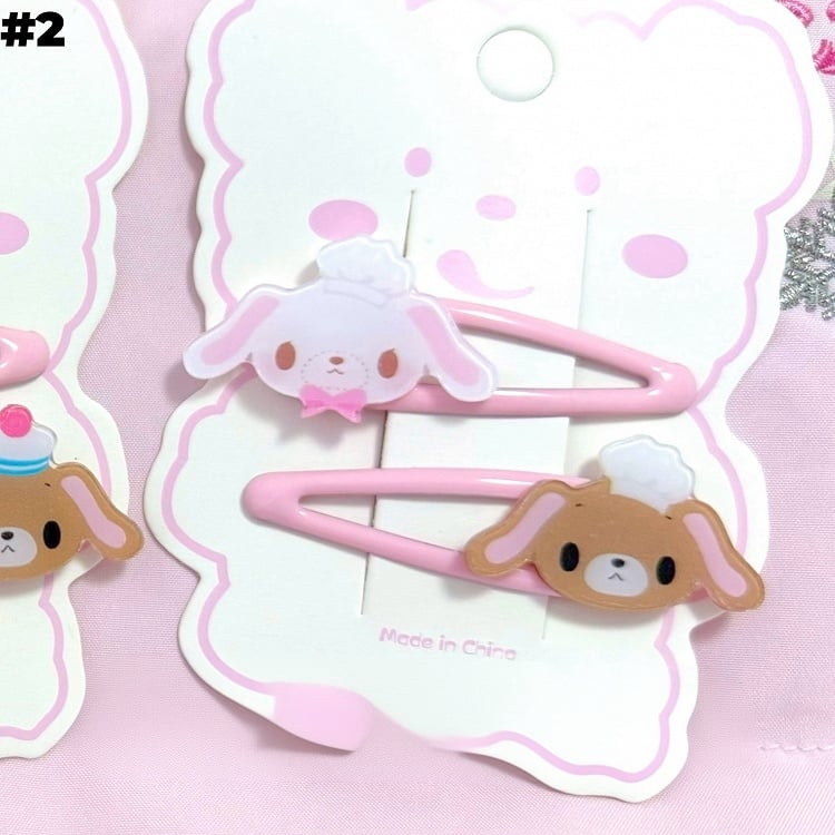 Barrettes Kawaii en forme de lapin aux oreilles tombantes