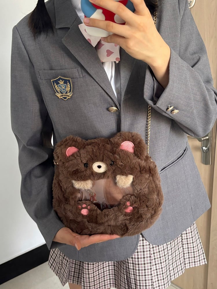 Bear Bag Cute Crossbody Brown Ita Plush
