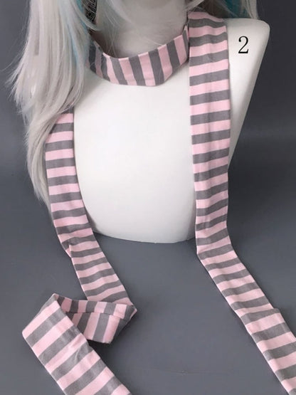 Y2K Stripe Pattern Scarf