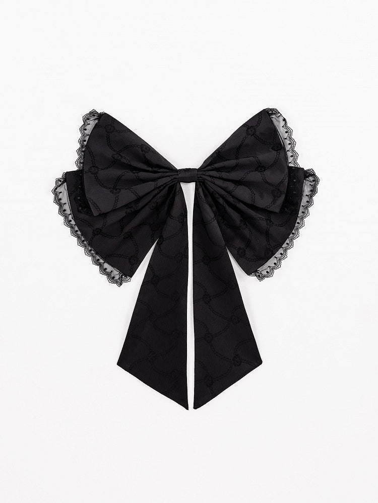 Prinzessin Lolita OP-Kleid mit Rüschentaille, großer Schleife hinten und schwarzem Korsettrock