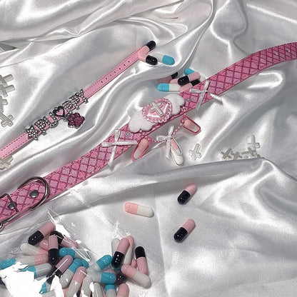 Pink/Blue Yami Kawaii Bowknot Heart Cross Wing Choker