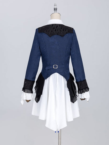Coat Dark Gothic Pieces Ouji Set Prince Three Lolita Blue White +