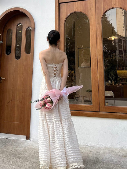 Roses and Bowknot Decorated Neckline Boned Corset Top