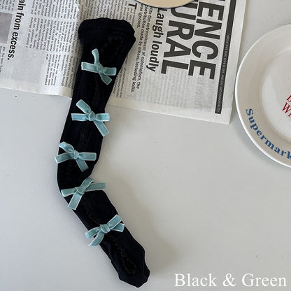 Floral Color Underknee with Options Design Bowknot Pattern 19 Cut-out Stockings