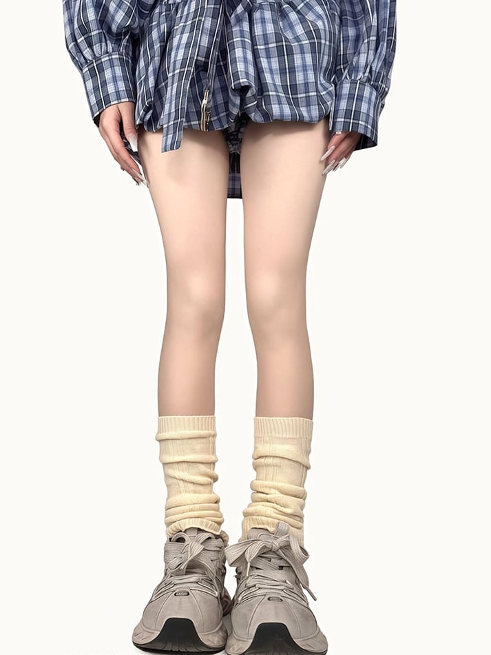 Knitted Blue/Yellow/Black/White Leg Warmers