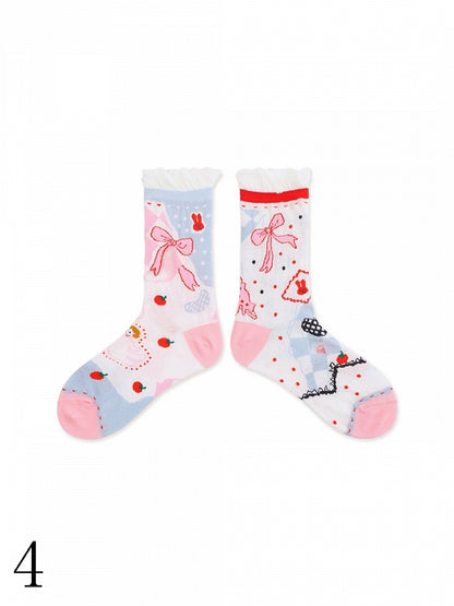 Cuff Options Colorful Lolita Sweet Socks Calf 4 Ruffled