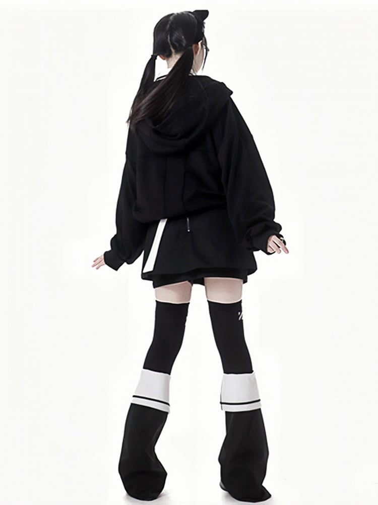 Black Cross Studs Decorated  Leg Warmers