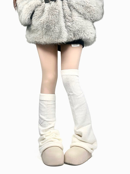 Jambières évasées en tricot noir/blanc/gris Y2K