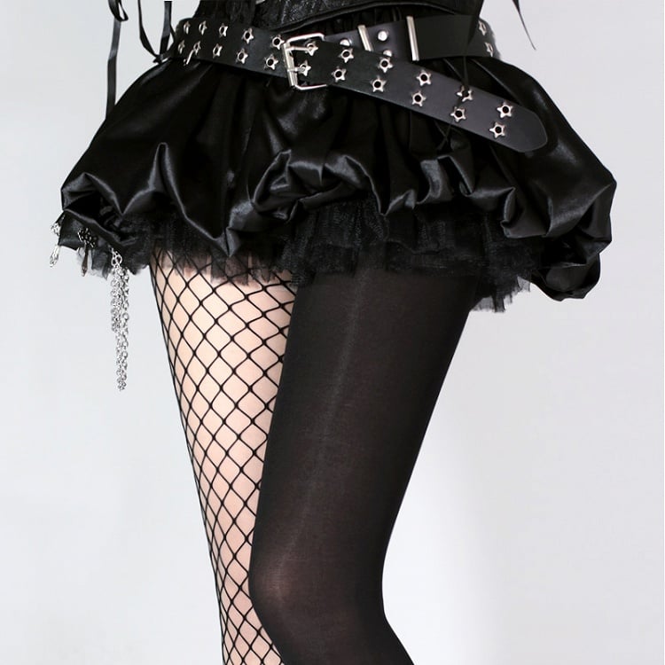 Design Fishnet Punk Tights Asymmetrical Black