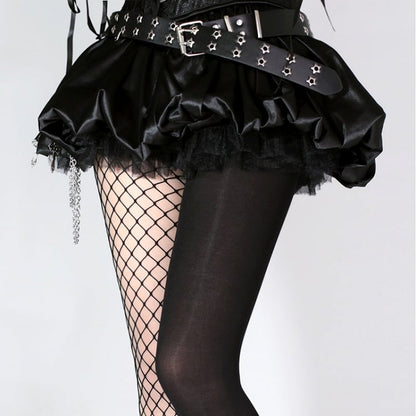 Design Fishnet Punk Tights Asymmetrical Black