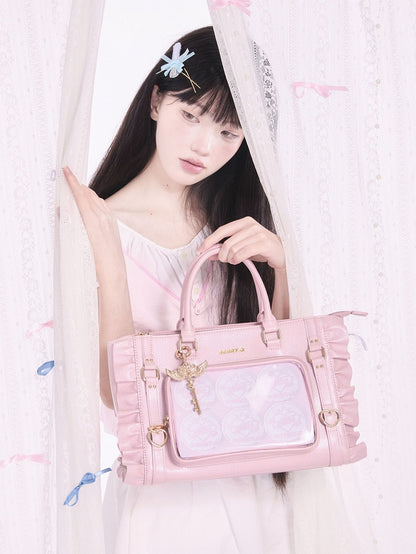 Pink – Large Ita Tote Capacity Iridescent Magical Girl
