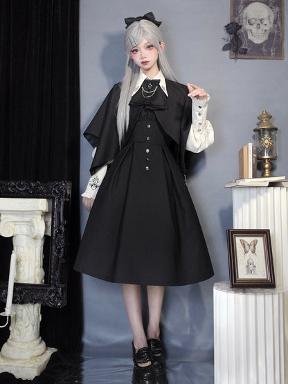 Daily Dress Waist Square Neckline Fit Slim Black