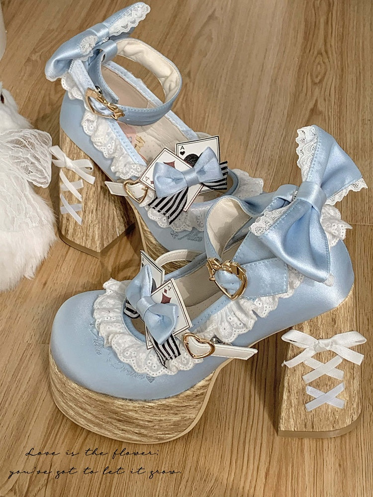 Alice im Wunderland Vibes Alice Blue Sweet Lolita Plateau Mary Janes
