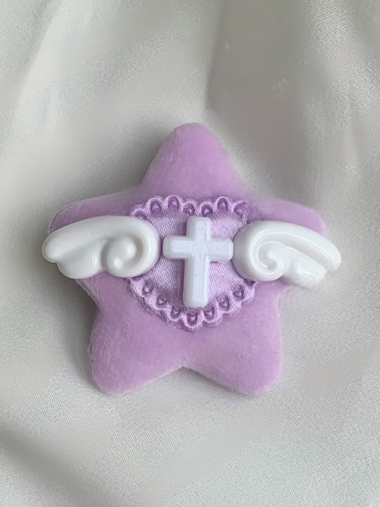 Cross and Wings Decorated Star Hairclip