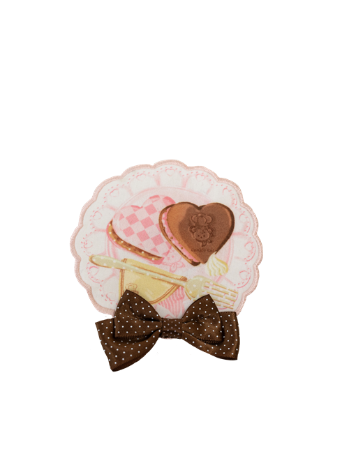 Print Dessert Brooch and Fork