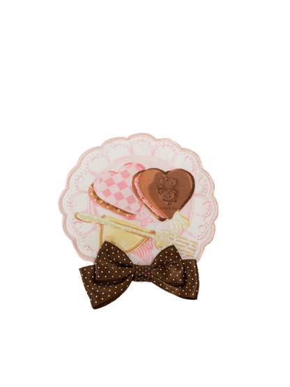 Print Dessert Brooch and Fork