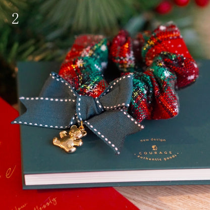 2 Weihnachtsoptionen Bär Scrunchie Rot Charm Vibes Grün Und