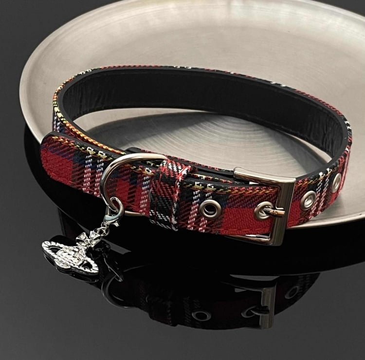 Red Plaid Punk Choker