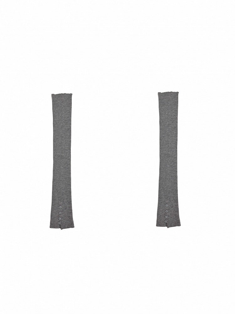 Jambières tricotées à boutons blanc cassé/gris/rouge vin/noir