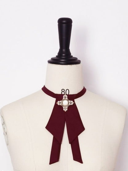 Bow / Ouji Red Black Green Lolita Tie