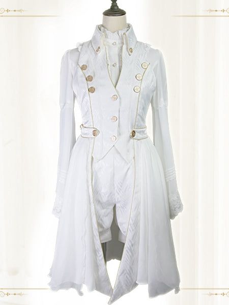 Lolita Side Ouji Veils Detachable White with Long Waistcoat