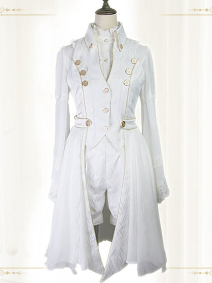 Lolita Side Ouji Veils Detachable White with Long Waistcoat