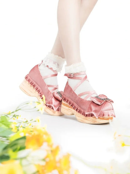 Design Sweet Round Crisscross Platform Pink - Mary Janes Toe