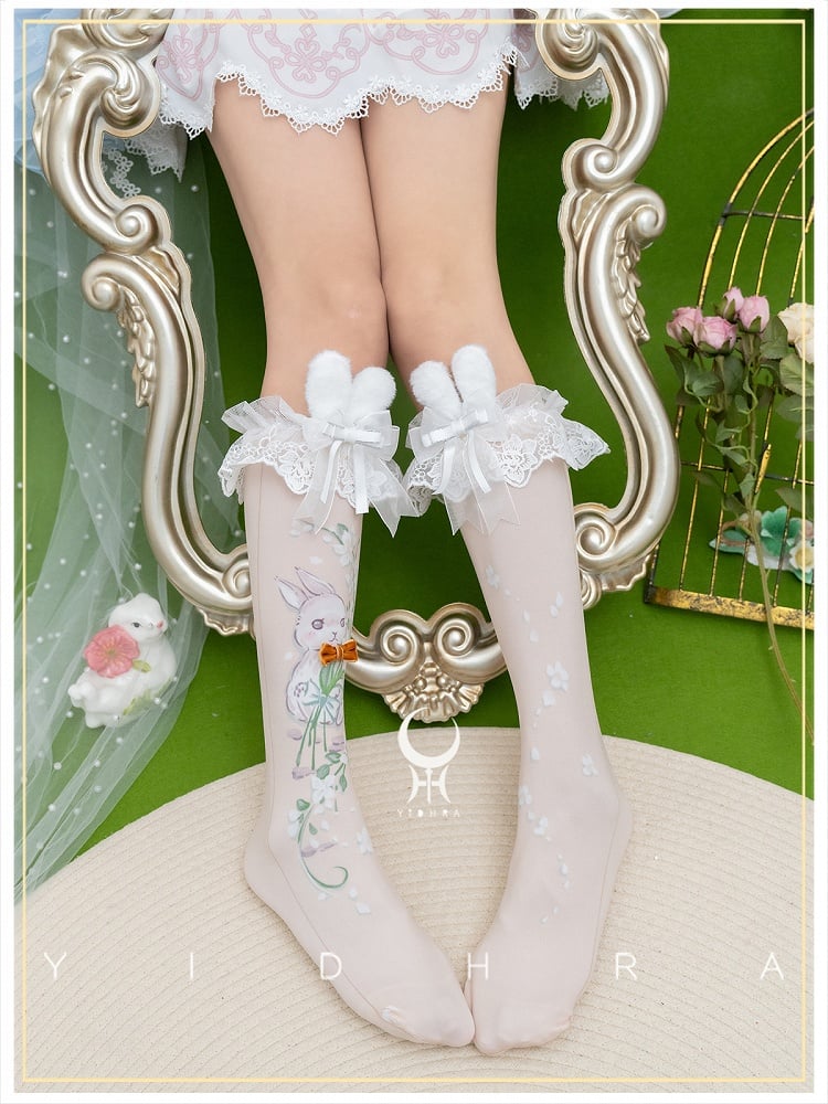 Cute Animal Print Sweet Lolita Under Knee Stockings