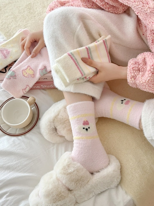 Sweet Cute Coral Fleece Socks