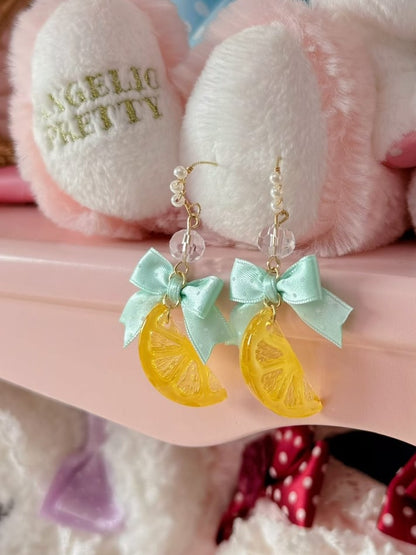 Lemon Bowknot Ear Color Decorated Options 3 Polka-dot Clips Pattern