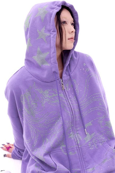 Sweatshirt Crystal Girl Snake Hoodie