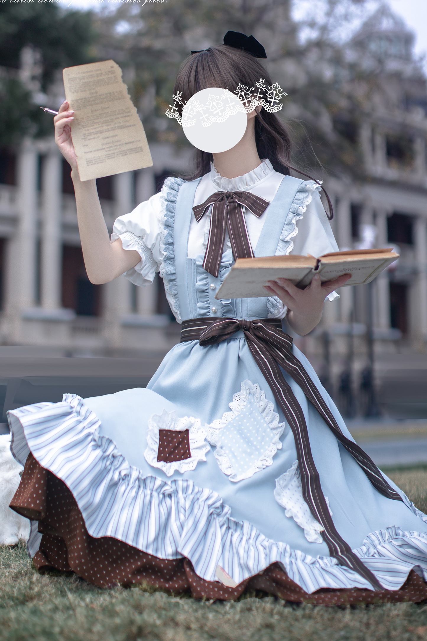 Schleifenhemd Retro-Haargummi Reservierungen + Brosche Alice-Stil Clip Rock Hosenträger