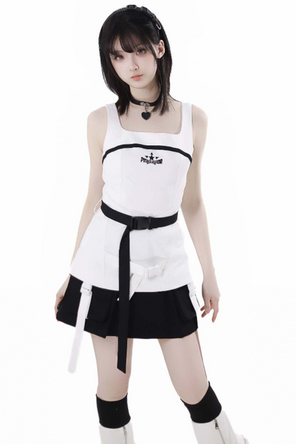 + camisole leg skirt Mode warmers cyber top