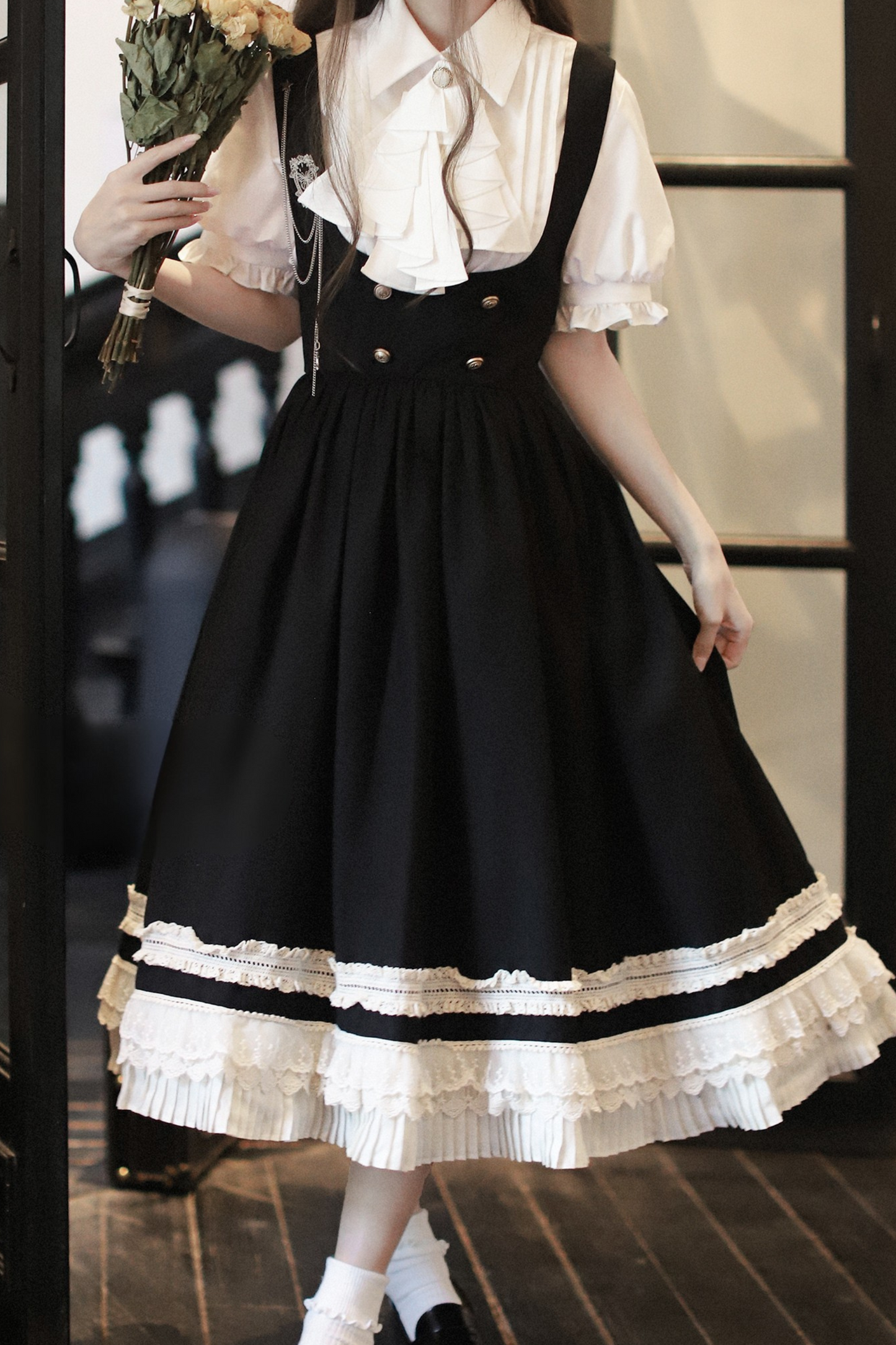 Vest British Item Light Reserved Retro College Skirt Shirt Ribbon + Low Style Brooch Tie