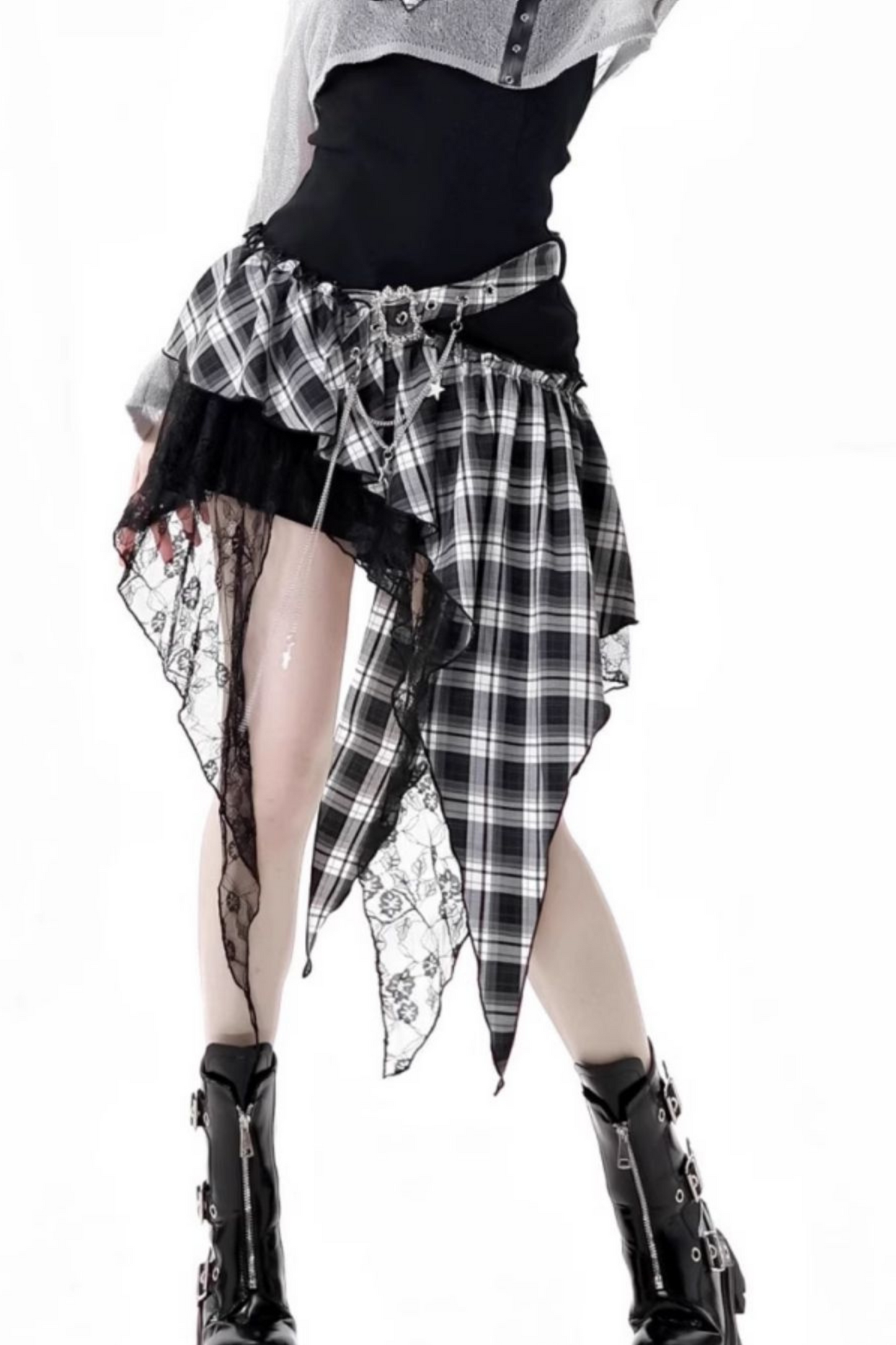 Chic Shoulder Rock Short One Dress + Shorts Top Check