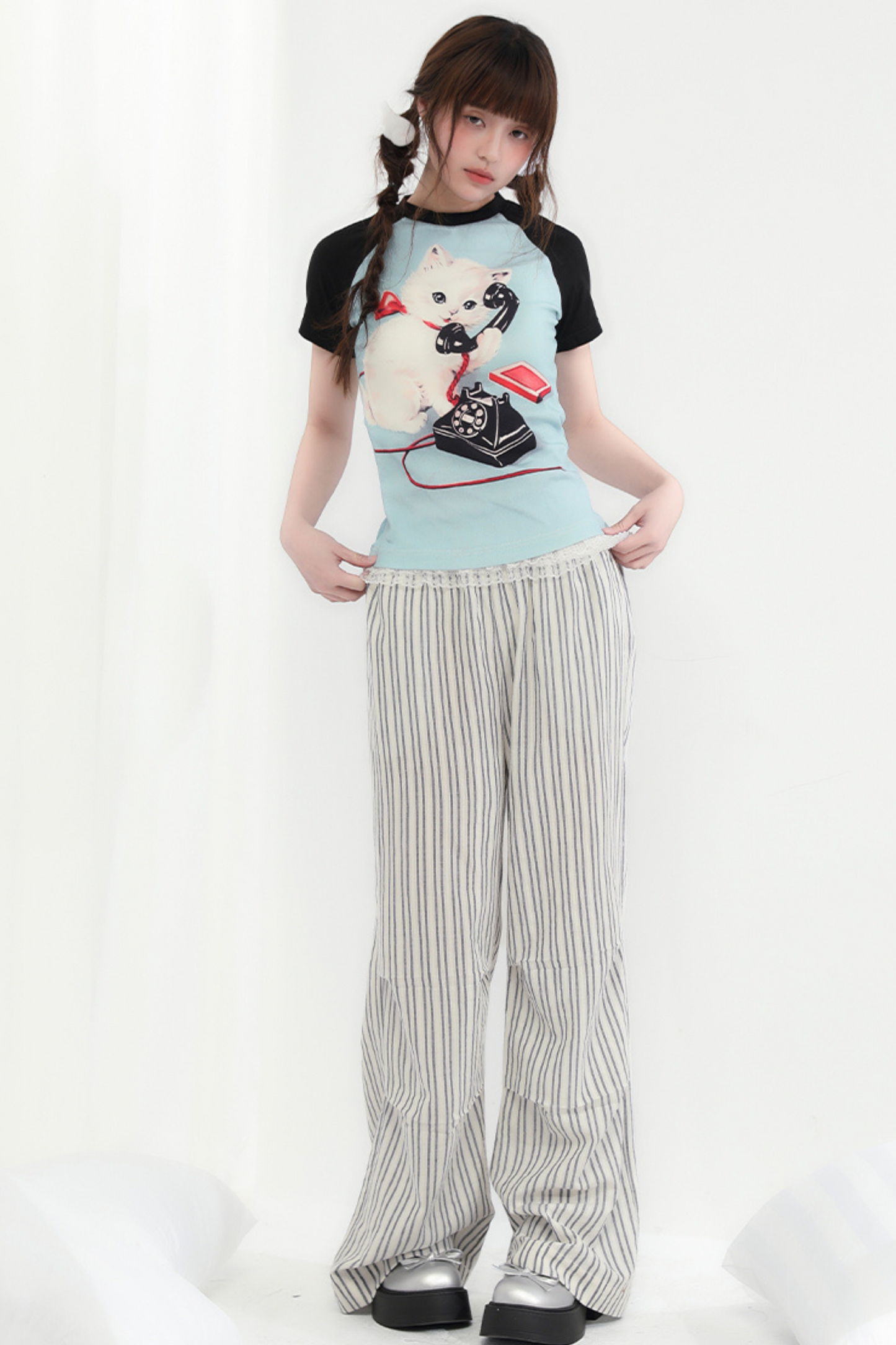 Pants Striped Wide Loose Trend