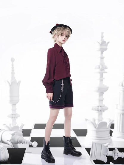 Prince Lace Sleeves 4 and Long Detailing Foldover Pleating Options Color Shirt Collar Point