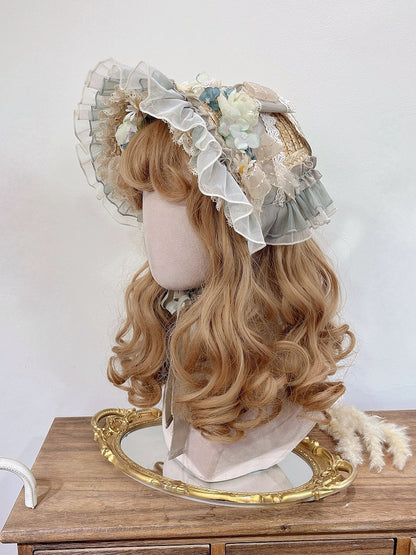 Chapeau Lolita à motif floral pour le thé