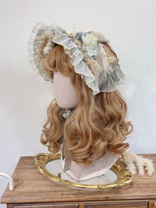 Chapeau Lolita à motif floral pour le thé