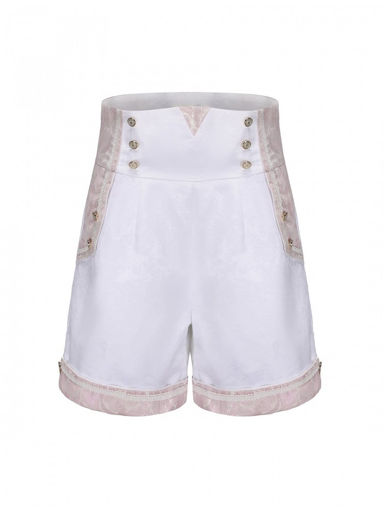 Ouji Pink Waist White Shorts and Lolita Prince High